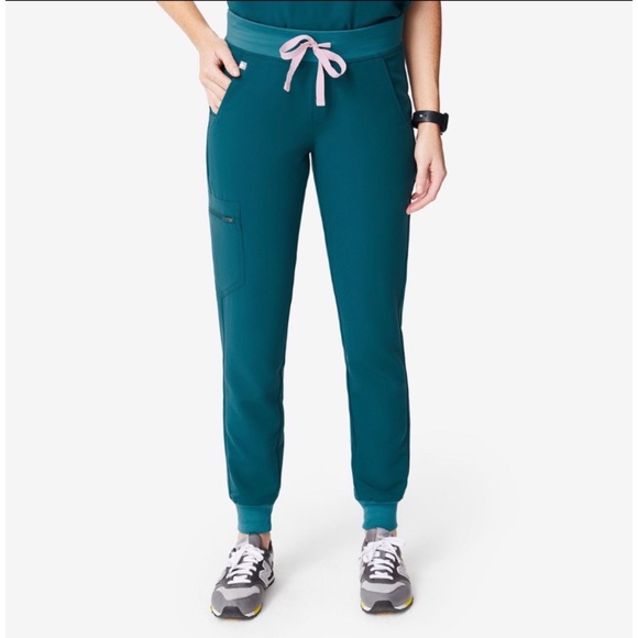 Figs Caribbean Blue Jogger Scrub Pants - Picture 1 of 4